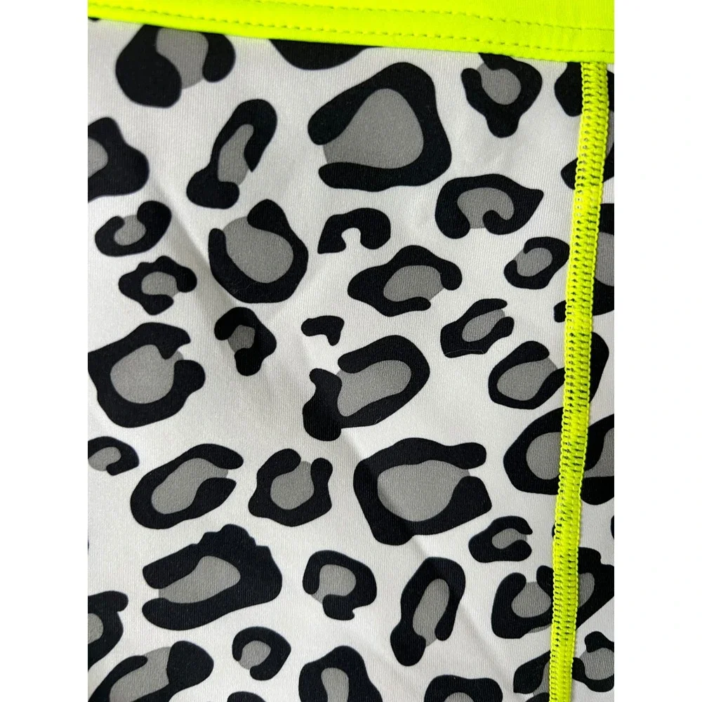 GlideSoul Neoprene Water Shorts Womens Medium Leopard Print Neon Yellow Surfing